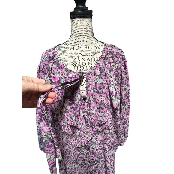 Elle Women’s Plus 3X Ruffle Long Sleeve Floral Whimsical Fairy Cottagecore Boho - Picture 3 of 10